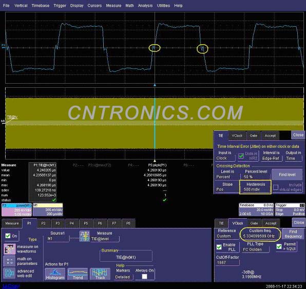 圖三 使用TIE的缺省設(shè)置，Hysteresis值為500mdiv 