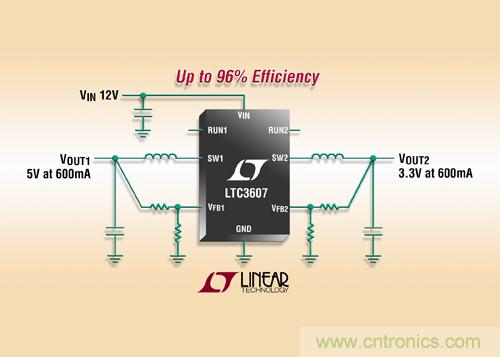 照片說明：15V、雙輸出 600mA 單片同步降壓型穩(wěn)壓器