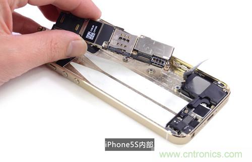 土豪金iPhone 5S拆解：內(nèi)部結(jié)構(gòu)升級(jí)，維修難度增加