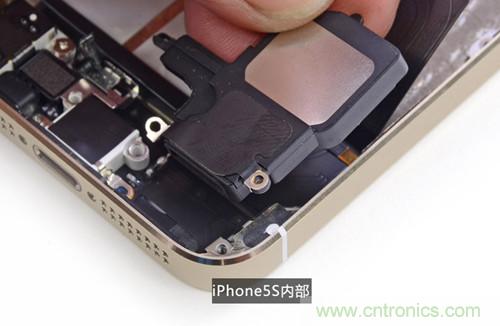 土豪金iPhone 5S拆解：內(nèi)部結(jié)構(gòu)升級(jí)，維修難度增加