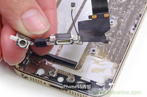 土豪金iPhone 5S拆解：內(nèi)部結(jié)構(gòu)升級(jí)，維修難度增加