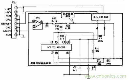 一款逆變器的亮度控制電路圖設(shè)計