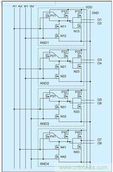 防DPA攻擊的基本電路單元的電路結構