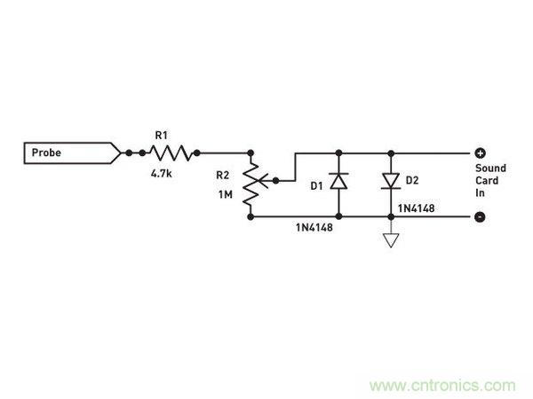 利用軟件和簡單電路就能把電腦音效卡變成示波器