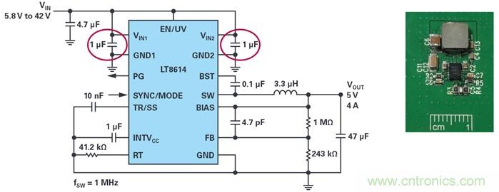 是否可以將低EMI電源安裝到擁擠的電路板上？