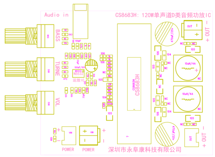 CS8683 單聲道120W大功率D類功放IC解決方案