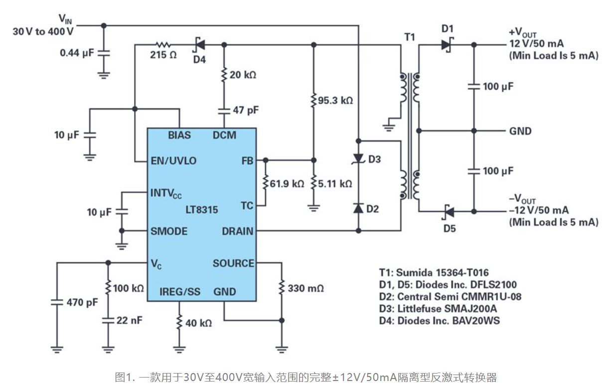 單個(gè)IC也能構(gòu)建緊湊、高效的雙極性穩(wěn)壓器