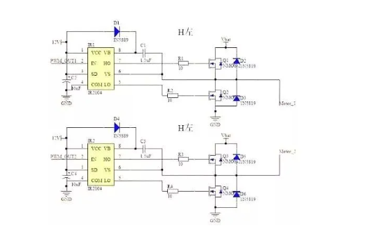 4個(gè)MOS管驅(qū)動(dòng)的全橋電路原理